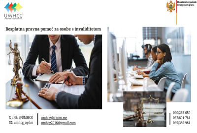 NAJAVA: Besplatna pravna pomoć za osobe s invaliditetom