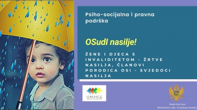 Najava: UMHCG započinje s uslugom psiho-socijalnog osnaživanja za žene i djecu s invaliditetom žrtve nasilja, i djecu svjedoke nasilja kao i roditelje djece s invaliditetom