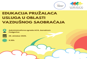 UMHCG organizuje Edukaciju aerodromskog osoblja i flote – modeli pristupa invaliditetu i prava osoba s invaliditetom u oblasti vazdušnog saobraćaja