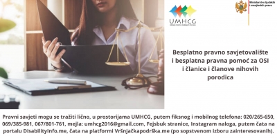 NAJAVA: Besplatno pravno savjetovalište i besplatna pravna pomoć za OSI i njihove porodice