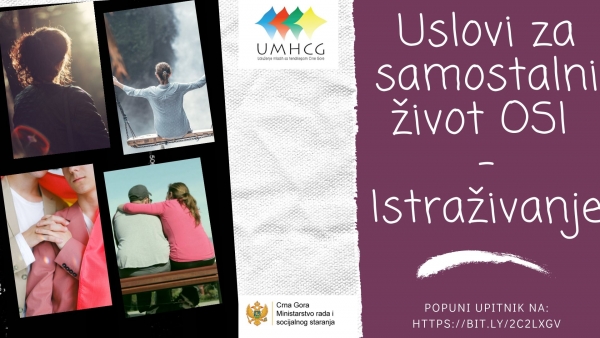 Istraživanje UMHCG: Sistem podrške za život u zajednici OSI neizvjestan, a mogućnosti za samostalan život OSI ograničene