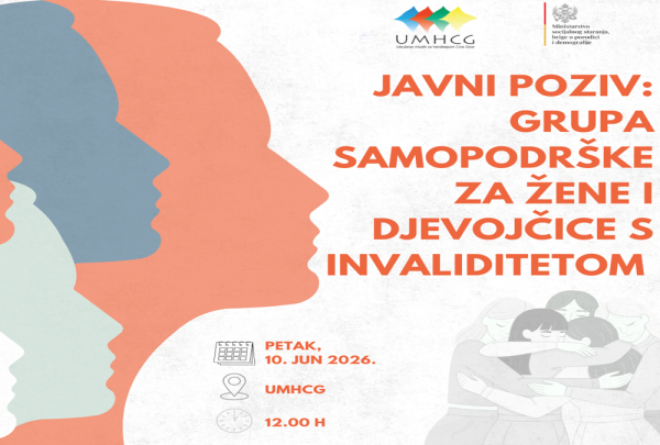 JAVNI POZIV: GRUPA SAMOPODRŠKE ZA ŽENE I DJEVOJČICE S INVALIDITETOM