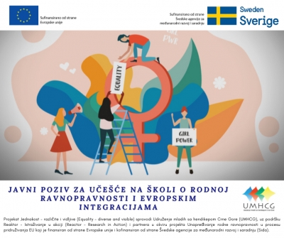 JAVNI POZIV ZA UČE&Scaron;ĆE NA &Scaron;KOLI O RODNOJ RAVNOPRAVNOSTI I EVROPSKIM INTEGRACIJAMA