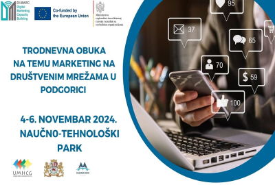 NAJAVA: TRODNEVNA OBUKA NA TEMU MARKETING NA DRUŠTVENIM MREŽAMA U PODGORICI